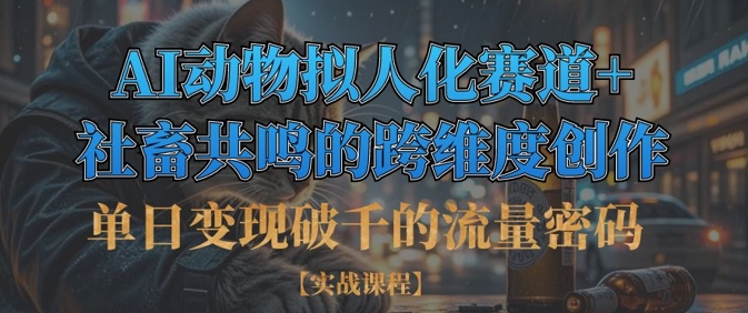 单日变现破千的流量密码，AI动物拟人化赛道+社畜共鸣的跨维度创作-东方阿立·创业研究社