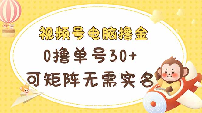 (14220期)视频号电脑撸金 0撸单号30+ 可矩阵 无需实名多号多得-东方阿立·创业研究社