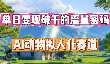 单日变现破k的流量密码，AI动物拟人化赛道-东方阿立·创业研究社
