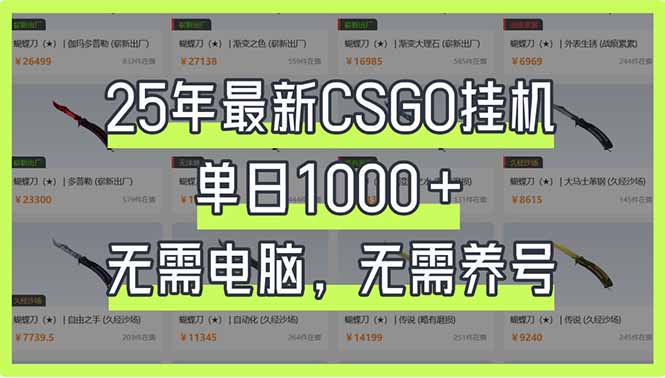 （14178期）25年最新CSGO挂机系统，单日1000+，无需电脑，无需养号，0基础可上手-东方阿立·创业研究社
