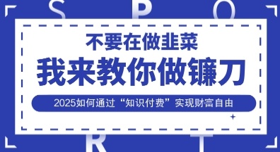 韭菜生涯终结者，我来教你做镰刀，2025如何通过“知识付费”实现财F自由【揭秘】-东方阿立·创业研究社