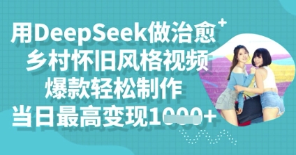 用DeepSeek做治愈乡村怀旧风格视频，爆款轻松制作，当日最高变现多张-东方阿立·创业研究社